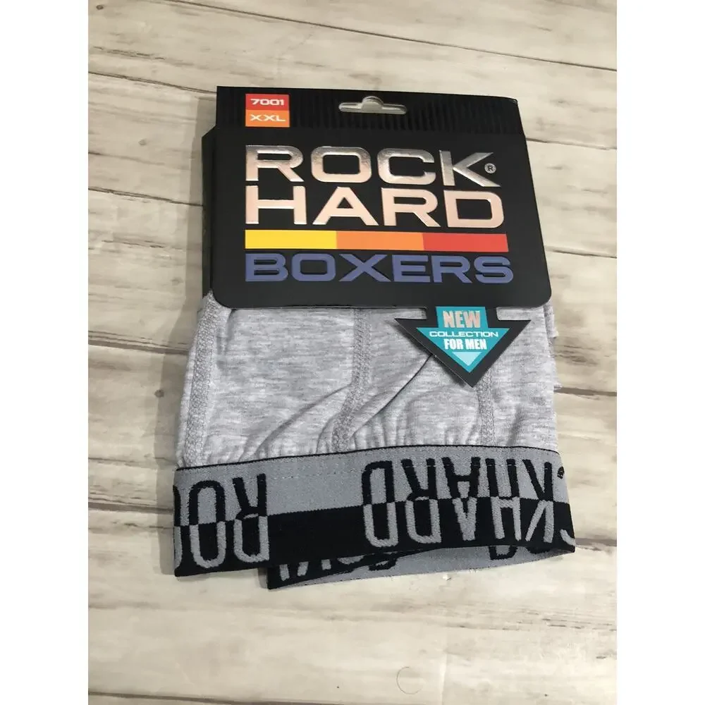 Rock Hard Boxer Trunks Mens Large Gray Briefs Black Cotton 6 Pack Underwear A2